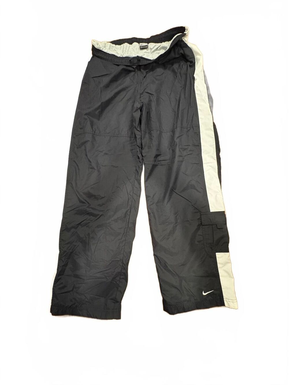 Nike Black and White Track Pants with Side Stripe-354